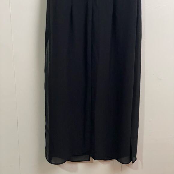 1990s Vintage 8 short sleeve blouse with sheer train black goth cocktail party - Picture 9 of 9